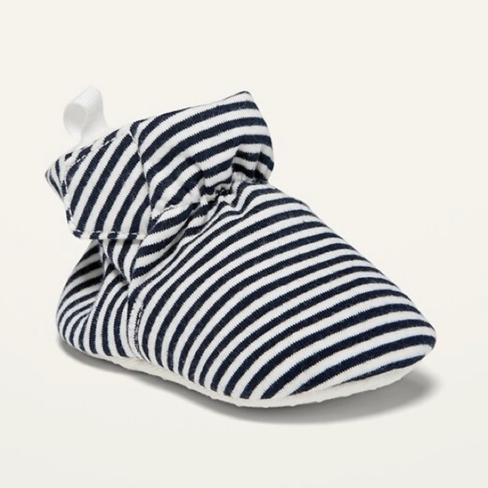 Old Navy Secure-Close Baby Booties Navy White Stripe Size 0-3 Months